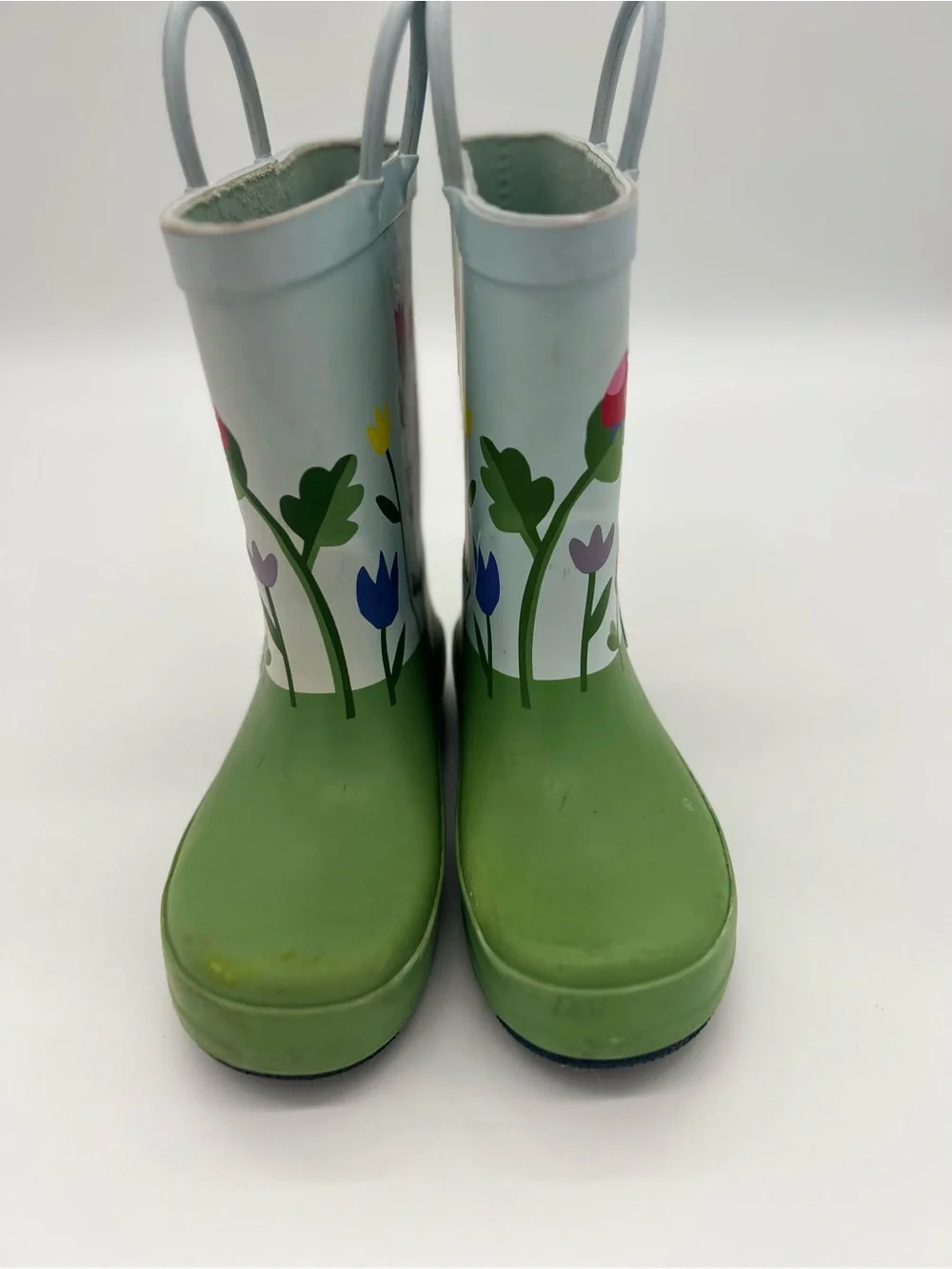 Girl Rain Boots - Cat & Jack Green Garden Snail Sz 12